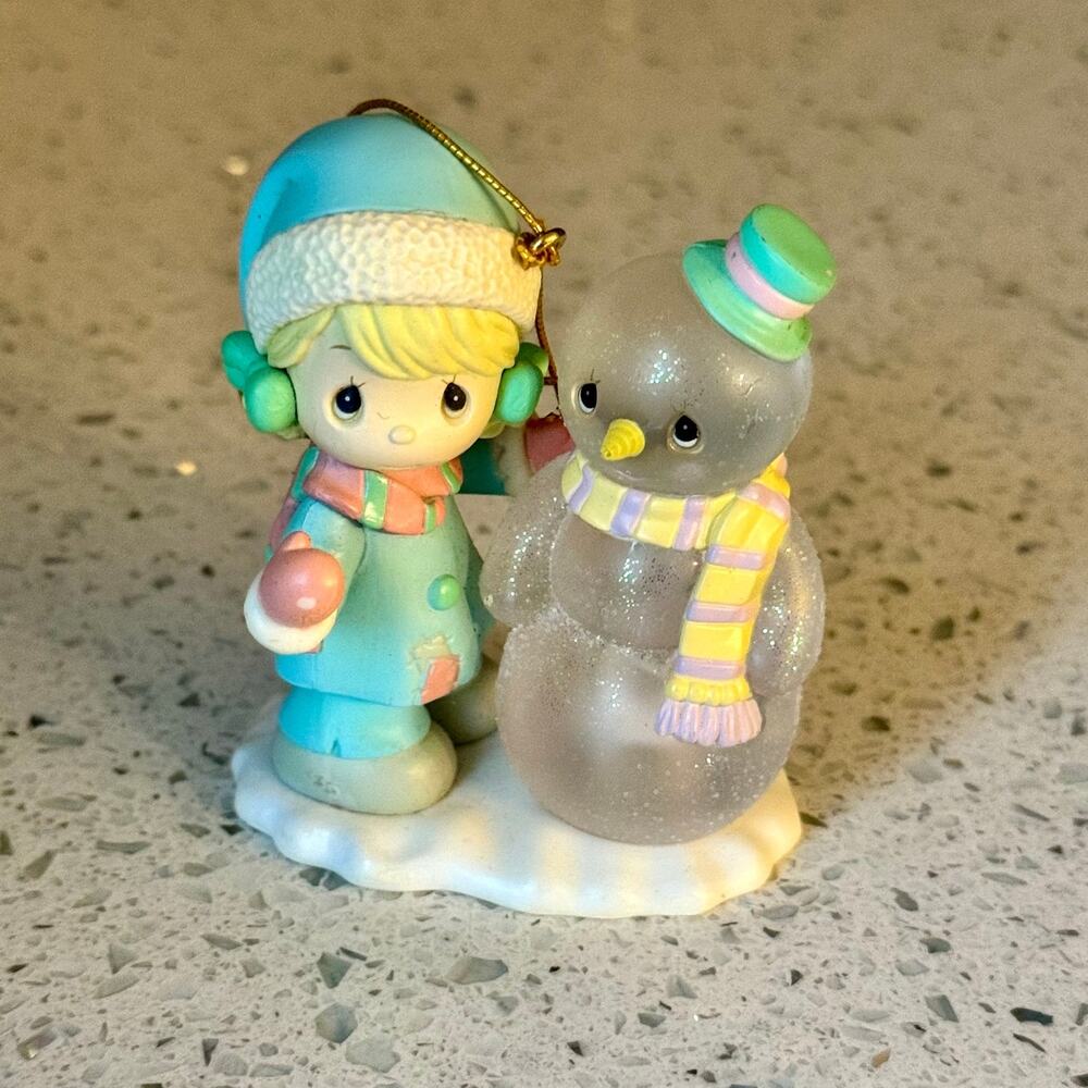 Vintage 1999 Precious Moments Christmas Ornament Light Up Holiday Decor Glitter